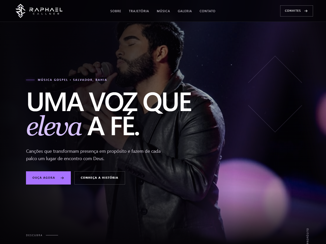 Página inicial do site artístico de Raphael Callner